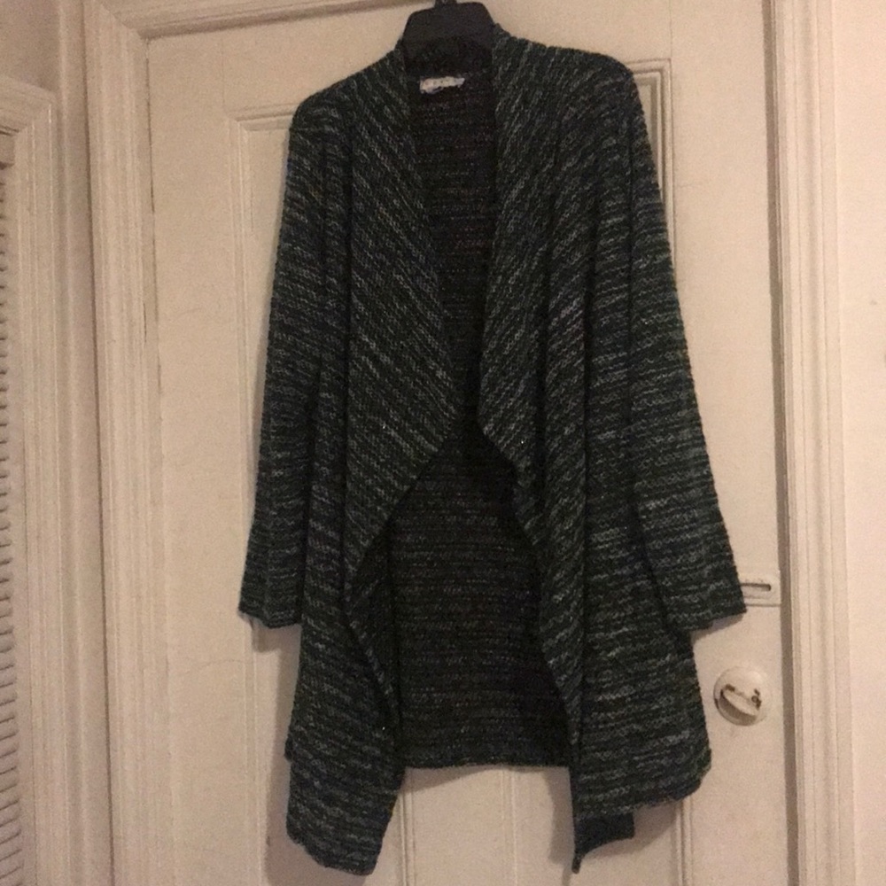 Green & White Long Sweater